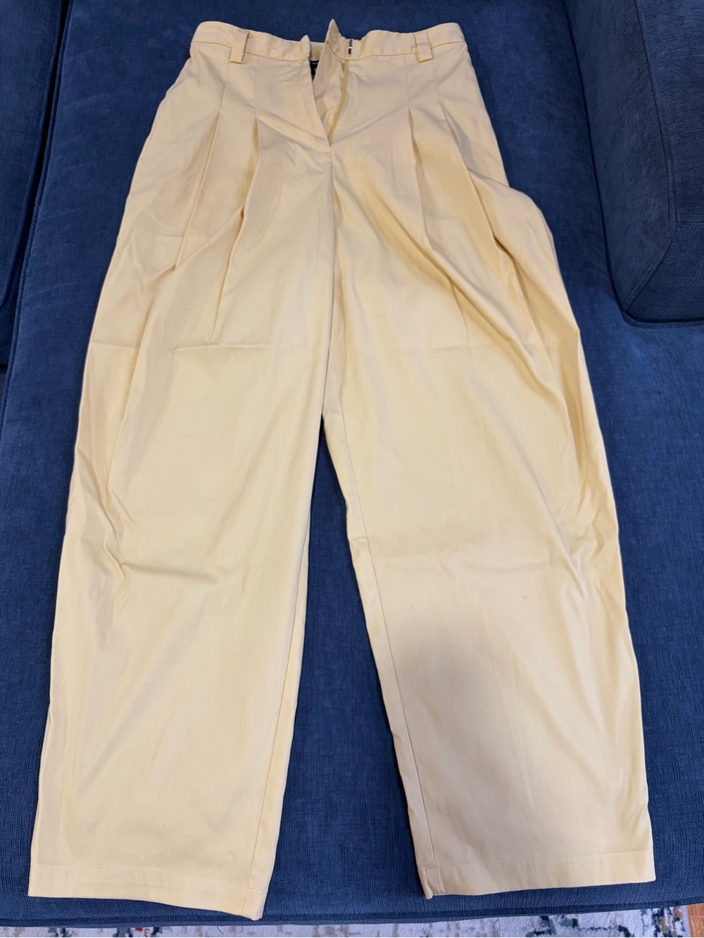 Bar III Cream Pleated Chinos